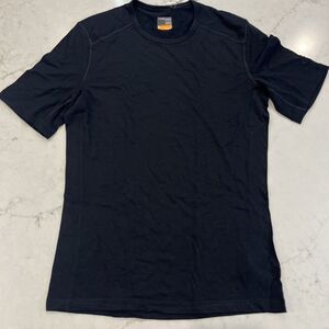 Icebreaker NEW Mens S Oasis Crew Neck Base Layer Merino Wool Short Slv Shirt Blk